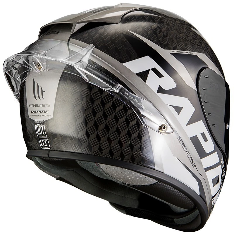 MT Helmets Casque De Moto Intégral En MT Casques Fibre RAPIDE PRO CARBON C2 Glossy Grey 4 MT Helmets Casque De Moto Intégral En MT Casques Fibre RAPIDE PRO CARBON C2 Glossy Grey – Image 2