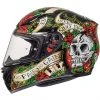 MT Helmets Casque De Moto Intégral MT Casques Revenge Skull & Roses Noir Rouge