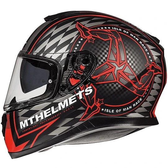MT Helmets Casque De Moto Intégral MT Casques Thunder3 SV ISLE OF MAN B5 Matt Black Red 5 MT Helmets Casque De Moto Intégral MT Casques Thunder3 SV ISLE OF MAN B5 Matt Black Red – Image 3