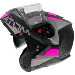 MT Helmets Casque De Moto Modulaire Approuvé P / J Mt Casque ATOM QUARK A8 Matt Black Pink