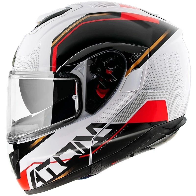 MT Helmets Casque De Moto Modulaire Approuvé P / J Mt Casque ATOM QUARK B5 Blanc Brillant Rouge 5 MT Helmets Casque De Moto Modulaire Approuvé P / J Mt Casque ATOM QUARK B5 Blanc Brillant Rouge – Image 3