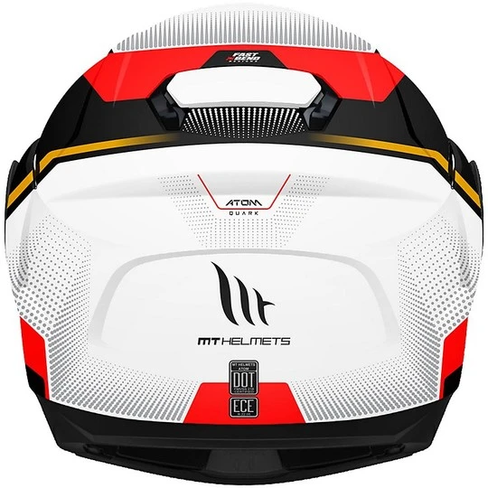 MT Helmets Casque De Moto Modulaire Approuvé P / J Mt Casque ATOM QUARK B5 Blanc Brillant Rouge 7 MT Helmets Casque De Moto Modulaire Approuvé P / J Mt Casque ATOM QUARK B5 Blanc Brillant Rouge – Image 5
