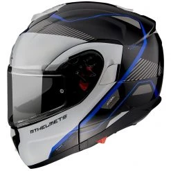 MT Helmets Casque De Moto Modulaire Approuvé P / J Mt Casque ATOM Sv OPENED B7 Blanc Noir Bleu Brillant -MT Helmets Shop casque de moto modulaire approuve p j mt casque atom sv opened b7 blanc noir bleu brillant 122785