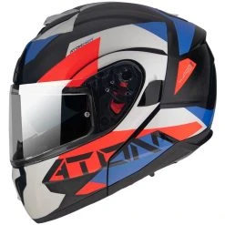 MT Helmets Casque De Moto Modulaire Approuvé P / J Mt Casque ATOM Sv W17 A7 Blanc Bleu Rouge Brillant -MT Helmets Shop casque de moto modulaire approuve p j mt casque atom sv w17 a7 blanc bleu rouge brillant 122797