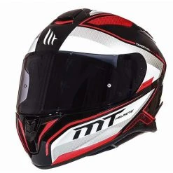 MT Helmets Casque Intégral Moto Casques MT Targo Interact A1 Blanc Rouge