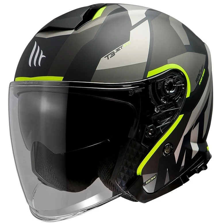 MT Helmets Shop -MT Helmets Shop casque jet mt helmet thunder sv jet bow a3 matt fluo yellow 103308