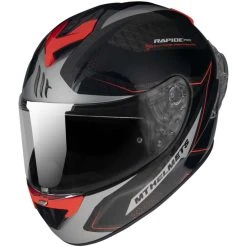 MT Helmets Casque Moto Intégral Casque Mt RAPIDE PRO MASTER B5 Rouge Fluo Brillant