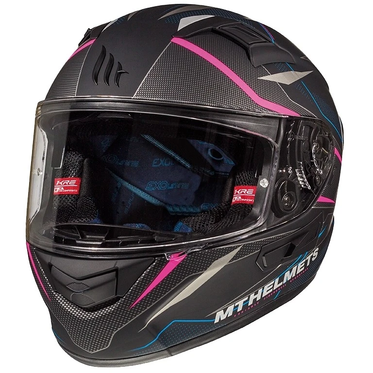 MT Helmets Casque Moto Intégral MT Casques KRE SV Double Visor Fibre Intrepid C3 Noir Rose Fluo Mat 3 MT Helmets Casque Moto Intégral MT Casques KRE SV Double Visor Fibre Intrepid C3 Noir Rose Fluo Mat