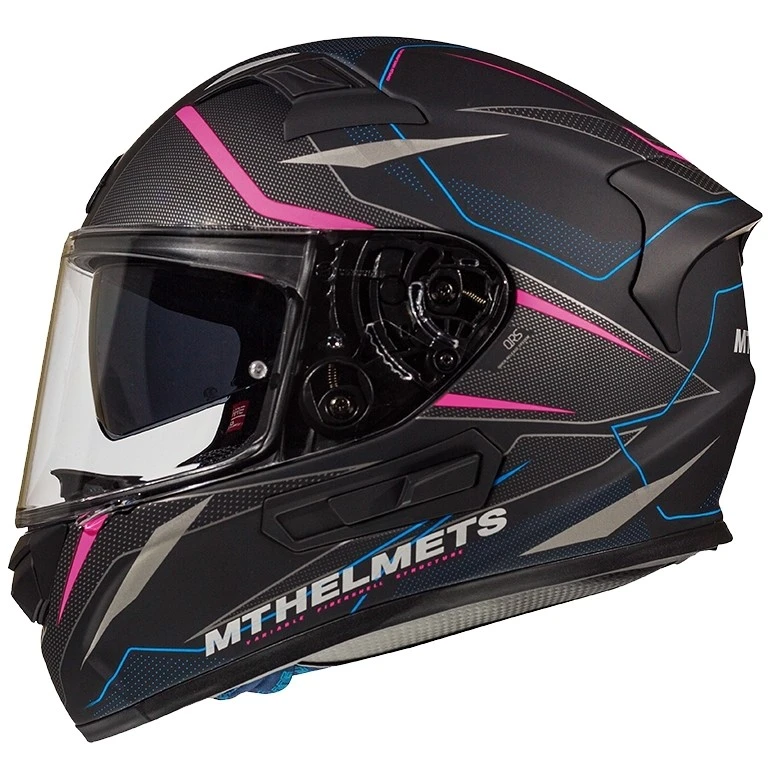 MT Helmets Casque Moto Intégral MT Casques KRE SV Double Visor Fibre Intrepid C3 Noir Rose Fluo Mat 4 MT Helmets Casque Moto Intégral MT Casques KRE SV Double Visor Fibre Intrepid C3 Noir Rose Fluo Mat – Image 2