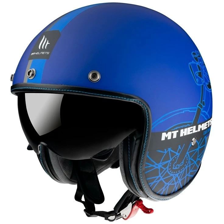 MT Helmets Casque Moto Jet Custom MT Casques Le Mans 2 SV CAFE 'RACER B7 Matt Blue 3 MT Helmets Casque Moto Jet Custom MT Casques Le Mans 2 SV CAFE 'RACER B7 Matt Blue