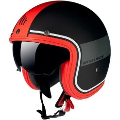 MT Helmets Casque Moto Jet Custom MT Casques Le Mans 2 SV TANT A5 Matt Red