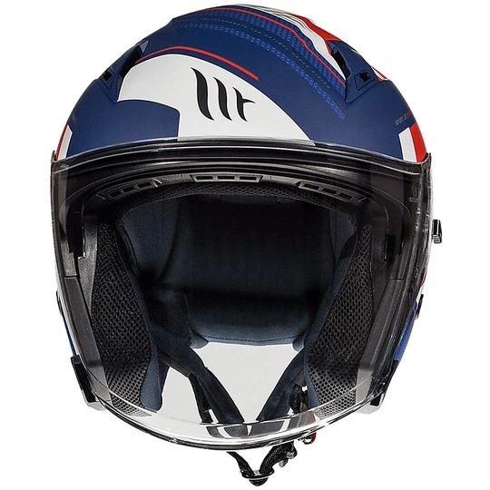 MT Helmets Casque Moto Jet Double Visor MT Casques AVENUE SV SIDEWAY J0 Bleu Mat Blanc 5 MT Helmets Casque Moto Jet Double Visor MT Casques AVENUE SV SIDEWAY J0 Bleu Mat Blanc – Image 3