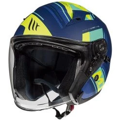 MT Helmets Casque Moto Jet Double Visor MT Casques AVENUE SV SIDEWAY J3 Bleu Mat Jaune -MT Helmets Shop casque moto jet double visor mt casques avenue sv sideway j3 bleu mat jaune 71014