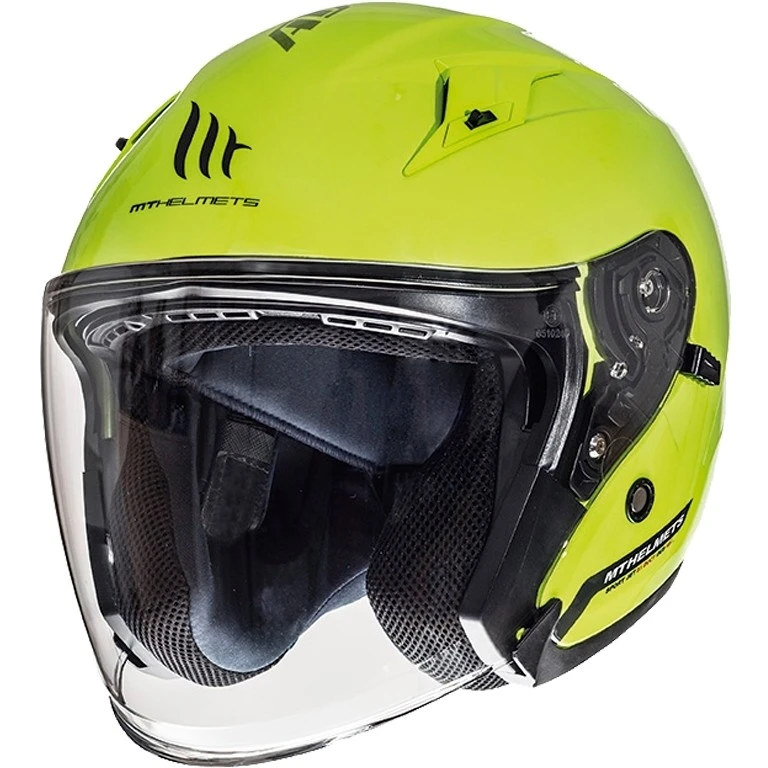 Casque Moto Jet MT Helmets Avenue SV Solid Yellow Fluo 3 Casque Moto Jet MT Helmets Avenue SV Solid Yellow Fluo