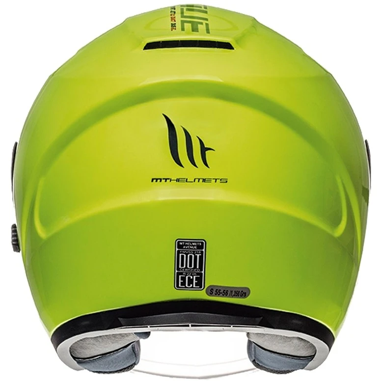 Casque Moto Jet MT Helmets Avenue SV Solid Yellow Fluo 4 Casque Moto Jet MT Helmets Avenue SV Solid Yellow Fluo – Image 2