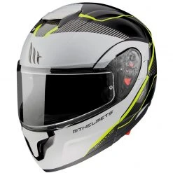 MT Helmets Casque Moto Modulaire Approuvé P / J Mt Casque ATOM Sv OPENED B3 Blanc Brillant Jaune Fluo -MT Helmets Shop casque moto modulaire approuve p j mt casque atom sv opened b3 blanc brillant jaune fluo 122777
