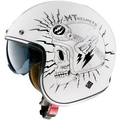 MT Helmets Casque Moto Vintage Jet MT Casques Le Mans 2 SV DILER B0 Glossy Pearl White -MT Helmets Shop casque moto vintage jet mt casques le mans 2 sv diler b0 glossy pearl white 129449
