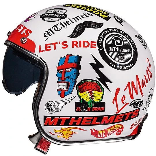 MT Helmets Casque Moto Vintage Jet MT Casques Le Mans SV 2 ANARCHY A0 Glossy White 3 MT Helmets Casque Moto Vintage Jet MT Casques Le Mans SV 2 ANARCHY A0 Glossy White