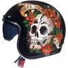 MT Helmets Casque Moto Vintage Jet MT Casques Le Mans SV 2 Skull & Roses A1 Noir Rouge -MT Helmets Shop casque moto vintage jet mt casques le mans sv 2 skull roses a1 noir rouge 112716