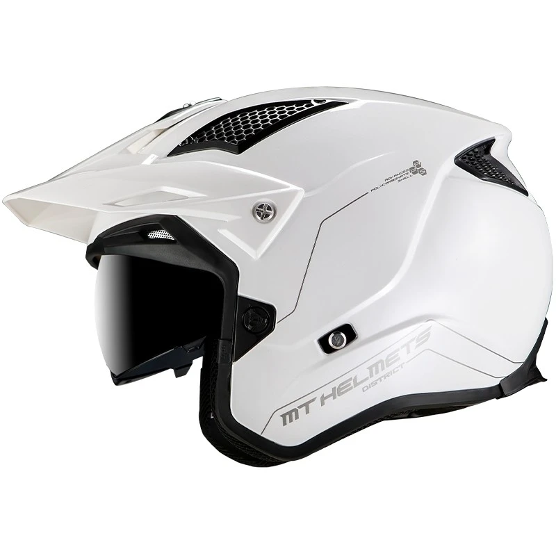 MT Helmets Casque MT Trial Trial Casques DISTRICT Solid A0 Glossy White 4 MT Helmets Casque MT Trial Trial Casques DISTRICT Solid A0 Glossy White – Image 2