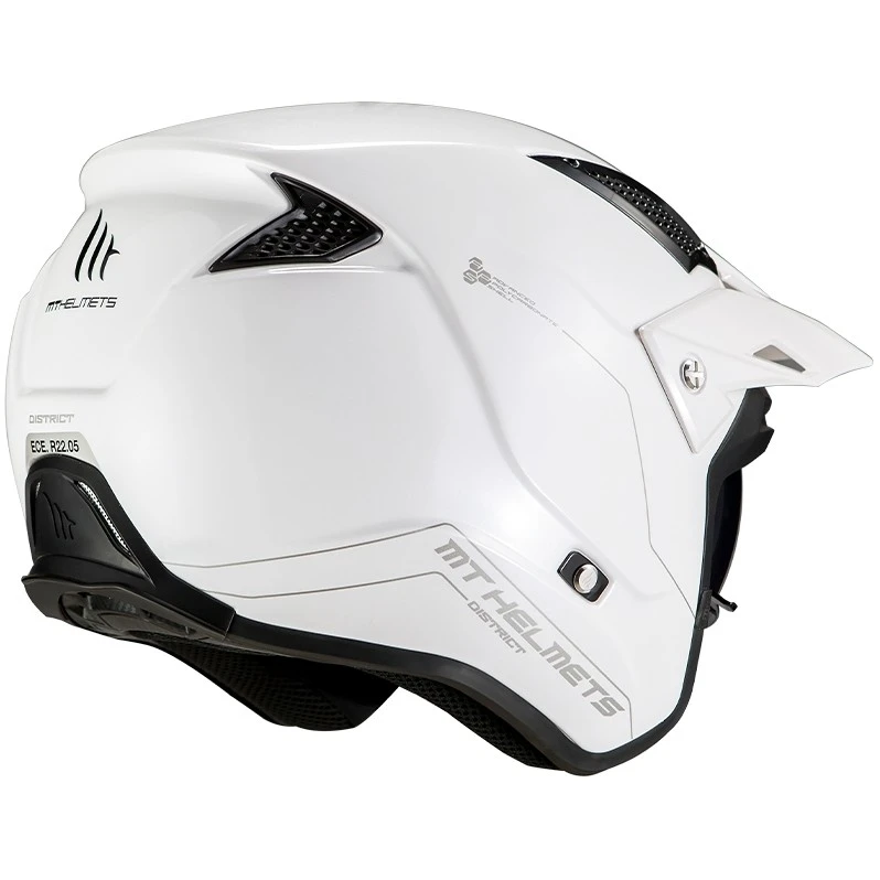 MT Helmets Casque MT Trial Trial Casques DISTRICT Solid A0 Glossy White 5 MT Helmets Casque MT Trial Trial Casques DISTRICT Solid A0 Glossy White – Image 3