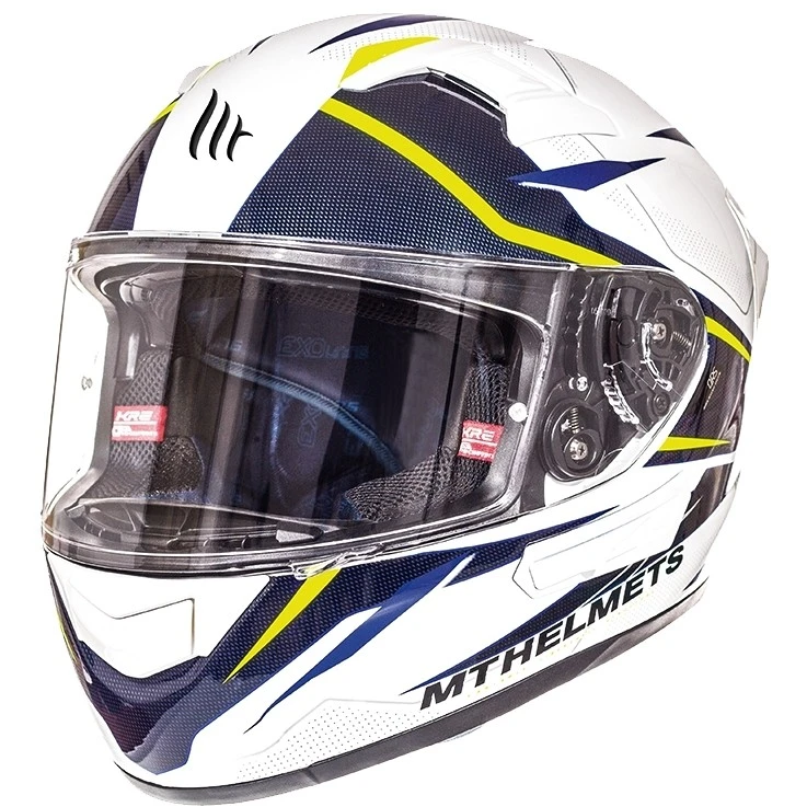 MT Helmets KRE SV Integral Casque De Moto Intrepid B3 Double Visor Fibre White Yellow Fluo 3 MT Helmets KRE SV Integral Casque De Moto Intrepid B3 Double Visor Fibre White Yellow Fluo