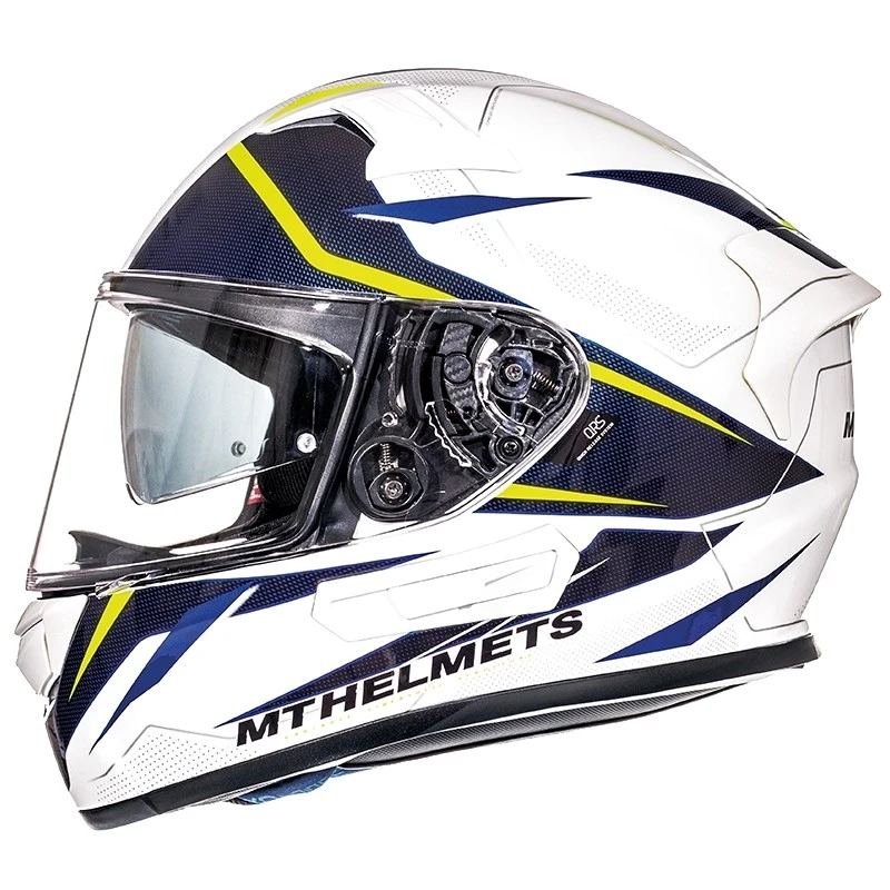 MT Helmets KRE SV Integral Casque De Moto Intrepid B3 Double Visor Fibre White Yellow Fluo 4 MT Helmets KRE SV Integral Casque De Moto Intrepid B3 Double Visor Fibre White Yellow Fluo – Image 2