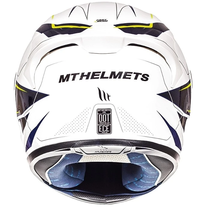 MT Helmets KRE SV Integral Casque De Moto Intrepid B3 Double Visor Fibre White Yellow Fluo 5 MT Helmets KRE SV Integral Casque De Moto Intrepid B3 Double Visor Fibre White Yellow Fluo – Image 3